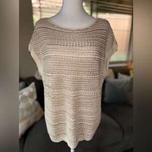NWT White House Black Market gold/beige color knit top Medium